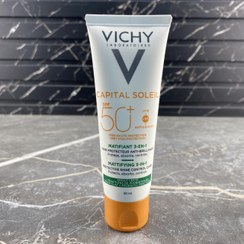 تصویر کرم ضد آفتاب مات کننده 3 در 1 بی رنگ MATTIFYING ویشی VICHY CAPITAL SOLEIL MATTIFYING 3 IN 1 SUNCREAM SPF50+ 50 ML