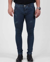 تصویر شلوار مردانه جين لول راستا سرمه ای 