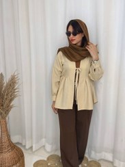 تصویر مانتو عروسکی چیندار سایز ۳ رنگ کرم 