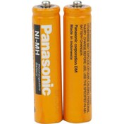 تصویر باتری نیم قلمی قابل شارژ پاناسونیک مدل HHR-83AAABU Panasonic HHR-83AAABU AAA Rechargeable Battery - Pack Of 2