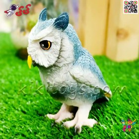 تصویر فیگور حیوانات ماکت جغد شاخدار طوسی اسباب بازی Flying Owl Animals Figure 1588 