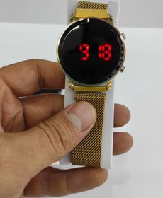 تصویر ساعت ال ای دی بند مگنتی - مشکی LED WATCH