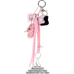تصویر آویز طرح کراکس و کلاه کاسکت Pink Helmet and Crocs Charm 
