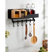 تصویر نظم دهنده دیواری گیرو فلزی با آویز کفگیر و ملاقه 