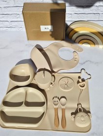 تصویر ست 8 تکه غذاخوری سیلیکونی کودک جوجوببک jojobebek طرح خرچنگ 