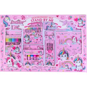 تصویر ست لوازم تحریر 9 تکه بزرگ طرح یونیکورن Unicorn 9Pcs Stationery Set