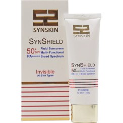 تصویر ضد آفتاب فلوئید بی رنگ SPF 50 ساین شیلد ساین اسکین Synskin Synshield Fluid Sunscreen SPF 50