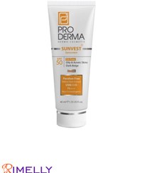 تصویر کرم ضد آفتاب فاقد چربی اس پی اف 50 حجم 40 میل رنگ بژ برنز پرودرما Proderma Oil Free Sunscreen Spf50 Caramel 40ml