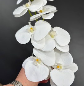 تصویر گل ارکیده لمسی چرمی ۹ برگ کد ۲۰۷۴ 