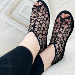 تصویر پاپوش زنانه کف چرم گل 