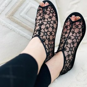 تصویر پاپوش زنانه کف چرم گل 