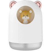 تصویر دستگاه بخور سرد عروسکی طرح خرس چراغ دار حجم 300 میل Mini Cute Portable Air Humidifier HO 300ml 