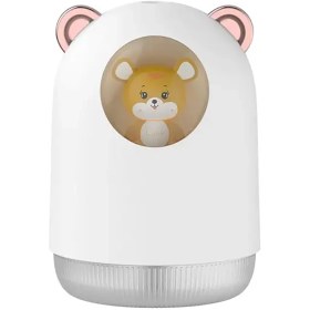 تصویر دستگاه بخور سرد عروسکی طرح خرس چراغ دار حجم 300 میل Mini Cute Portable Air Humidifier HO 300ml 