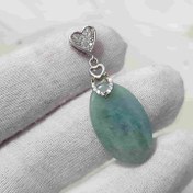 تصویر گردنبند آکوامارین با آویز نقره 