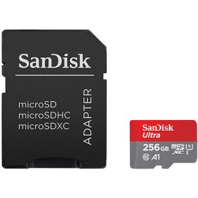 تصویر کارت حافظه microSDXC سن دیسک مدل Ultra A1 کلاس 10 استاندارد UHS-I ظرفیت 256 گیگابایت 