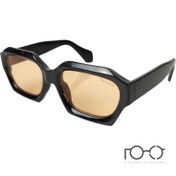 تصویر عینک آفتابی پرادا PRADA کائوچو کد ZN3658 رنگ مشکی با لنز نارنجی 