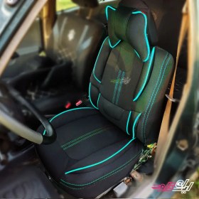 تصویر روکش صندلی پراید۱۳۱و۱۳۲برزنتی مدل گوچی فول طبی خلبانی باجای موبایلی پدطبی سروگودی کمرمتریال عالی مناسب ۱۳۱و۱۳۲ 