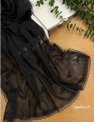 تصویر شال تور ساده پاپیون مشکی 