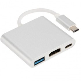 تصویر مبدل USB-C به HDMI / USB3.0/ USB-c مدل MULTIPORT 
