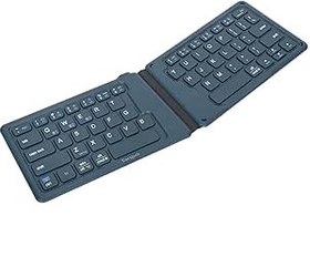 تصویر Targus Ergonomic Foldable Bluetooth Keyboard, Split Travel Keyboard Wireless, Rechargeable Portable Wireless Keyboard for Android iPhone Microsoft & Apple Tablets, Blue (PKF00302US) 