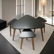 تصویر میز جلو مبلی و عسلی مثلث مدل P-24 و مینیمال مجموعه ۴ عددی 