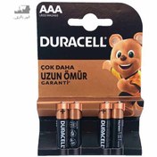 تصویر باتری نیم قلمی 4 تایی دوراسل باتری باتری باتری نیم قلمی دوراسل آلکالاین 1.5 ولت 4 مدل باتری نیم قلمی 4 تایی دوراسل LR03/MN2400