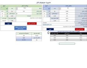 تصویر نرم افزار مدیریت انبار و مصرف مواد اولیه 