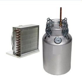 تصویر دستگاه تقطیر یا گلاب گیر خانگی ۲۰ لیتری با کندانسور (خنک کننده) برقی فن دار و ترمومتر (دماسنج) ا Distiller 20 litr Distiller 20 litr