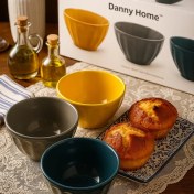 تصویر پک سه تایی پیاله رنگی دنی هوم سایز ۱۲ سانت 