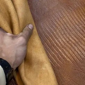 تصویر چرم گاوی وکیوم طرح لیزارد (لیزارت) رنگ عسلی (GL-9) 