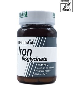 تصویر قرص آیرون بس گلیسینات هلث اید تاریخ انقضا 2024/03 ا Iron Bisglycinate Iron Bisglycinate