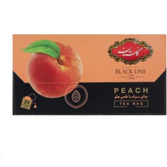 تصویر چای سیاه کیسه ای گلستان با طعم هلو پک 25 عددی Golestan Black Tea Peach Pack Of 25