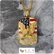 تصویر پلاک استیل عقاب و پرچم آمریکا 