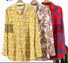 تصویر شومیز نخی گل درشت 