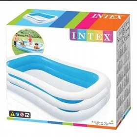 تصویر استخر بادی اینتکس مدل شفاف مستطیل 56483 Intex 56483 Inflatable Pool