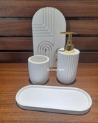 تصویر جامایع دستشویی مدل رومیزی طرح سنگ مصنوعی Toilet set