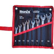 تصویر آچار سری 8 عددی یکسر تخت یکسر رینگ رونیکس مدل RH-2157 Ronix series 8-piece flat, single ring, model RH-2157