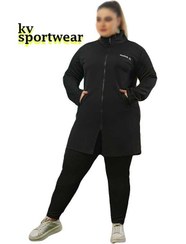 تصویر ست مانتو شلوار سایز بزرگ ورزشی زنانه Reebok کد 003 ا Reebok womens large size pants coat set code 003 Reebok womens large size pants coat set code 003