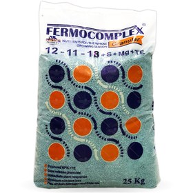 تصویر کود کامل 25 کیلویی مخصوص چالکود فرموکمپلکس NPK 12-11-18 Fermocomplex 12-11-18 Fertilizer