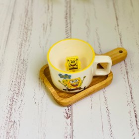 تصویر ماگ سرامیکی طرح باب اسفنجی (داخل عروسکی) 