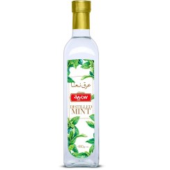 تصویر عرق " نعناع " سمیه - ( بطری شیشه ای ) پاستوریزه، تهیه شده به روش تقطیر با بخار آب ( 490 میلی لیتر ) 
