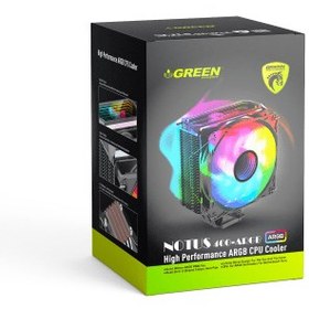 تصویر خنک کننده بادی پردازنده گرین مدل NOTUS 400-ARGB Green NOTUS 400-ARGB CPU Cooler