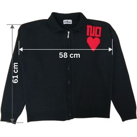 تصویر ژاکت بافت زیپی NO HEART 