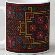 تصویر ماگ با طرح سنتی 4 گل 