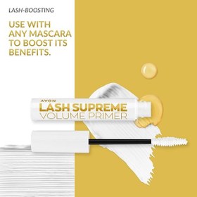 تصویر پرایمر مژه حاوی کراتین و روغن کرچک و حجم دهنده Avon Lash Superme آوون 7.5 میل 