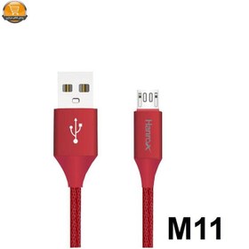 تصویر کابل تبدیل USB به microUSB هانروکس مدل M11 طول ۱ متر 