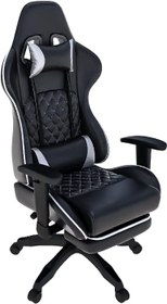 تصویر Gaming Chair Office Chair with Footrest Racing Ergonomic Chair Leather Reclining Video Game Chair Adjustable Armrest High Back Gamer Chair with Headrest and Lumbar Support (Black) - ارسال 15 الی 20 روز کاری 