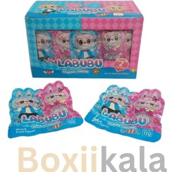 تصویر آبنبات دوقلو لبوبو 12گرم کارتن 20بسته30عددی آبنبات چوبی دوقلو لبوبو