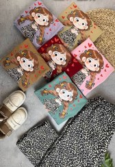 تصویر بلوز و شلوار دختر عروسکی - قهو ه ایی 55 