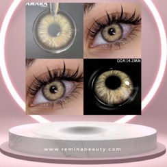 تصویر لنز اماراتی برند آمارا رنگ عسلی 
